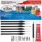 Testors Model Paint Enamel Paint Set 9146XT, Testors Cement Plastic Model Glue Adhesive, 6 Fine Detail Miniatures Paint Brushes, Precision Crafting Knife with Extra Blades and Tips